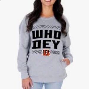 NFL Cincinnati Bengals “Who Dey” Women’s Sweatshirt XL – Zubaz Team Apparel